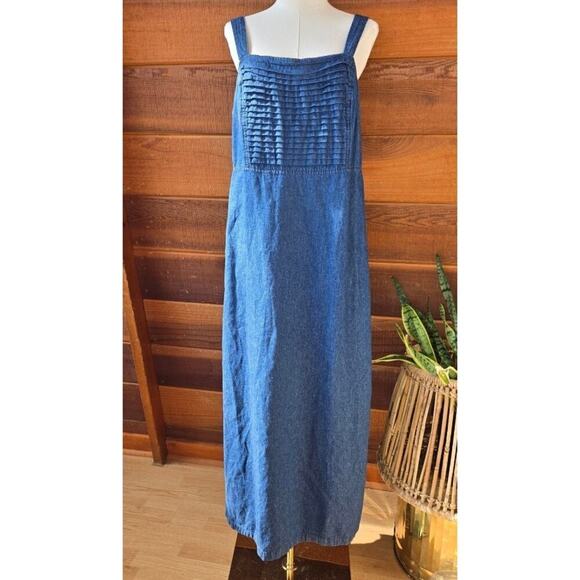 Country Wear Y2K Womens Denim Midi Dress Size M Countryside Western Grannycore - Picture 2 of 10